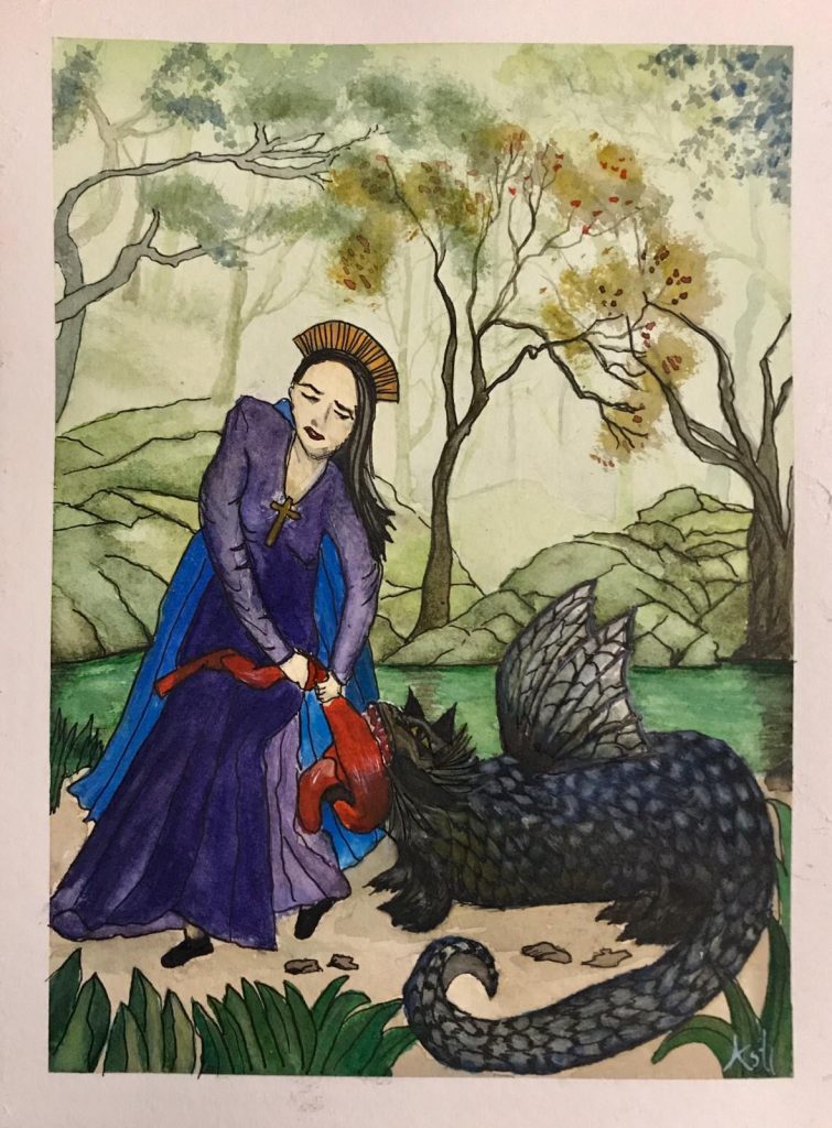 Illüstratör Aslı Öztoprak Martha ve Tarasque (Illüstratör Asli Öztoprak)